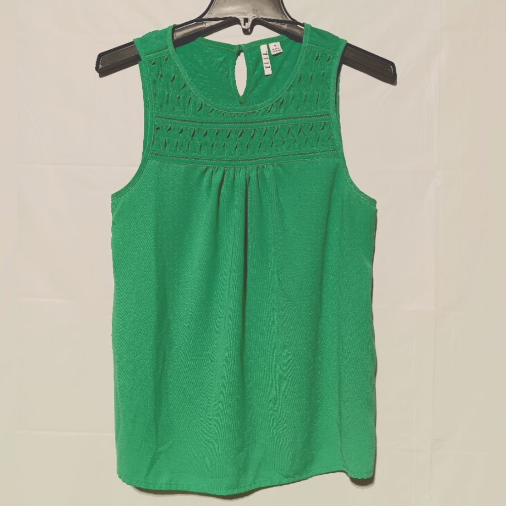 Ellen EUC Women's Dressy Tank, Size Medium, Soft Green, Pretty Patterns